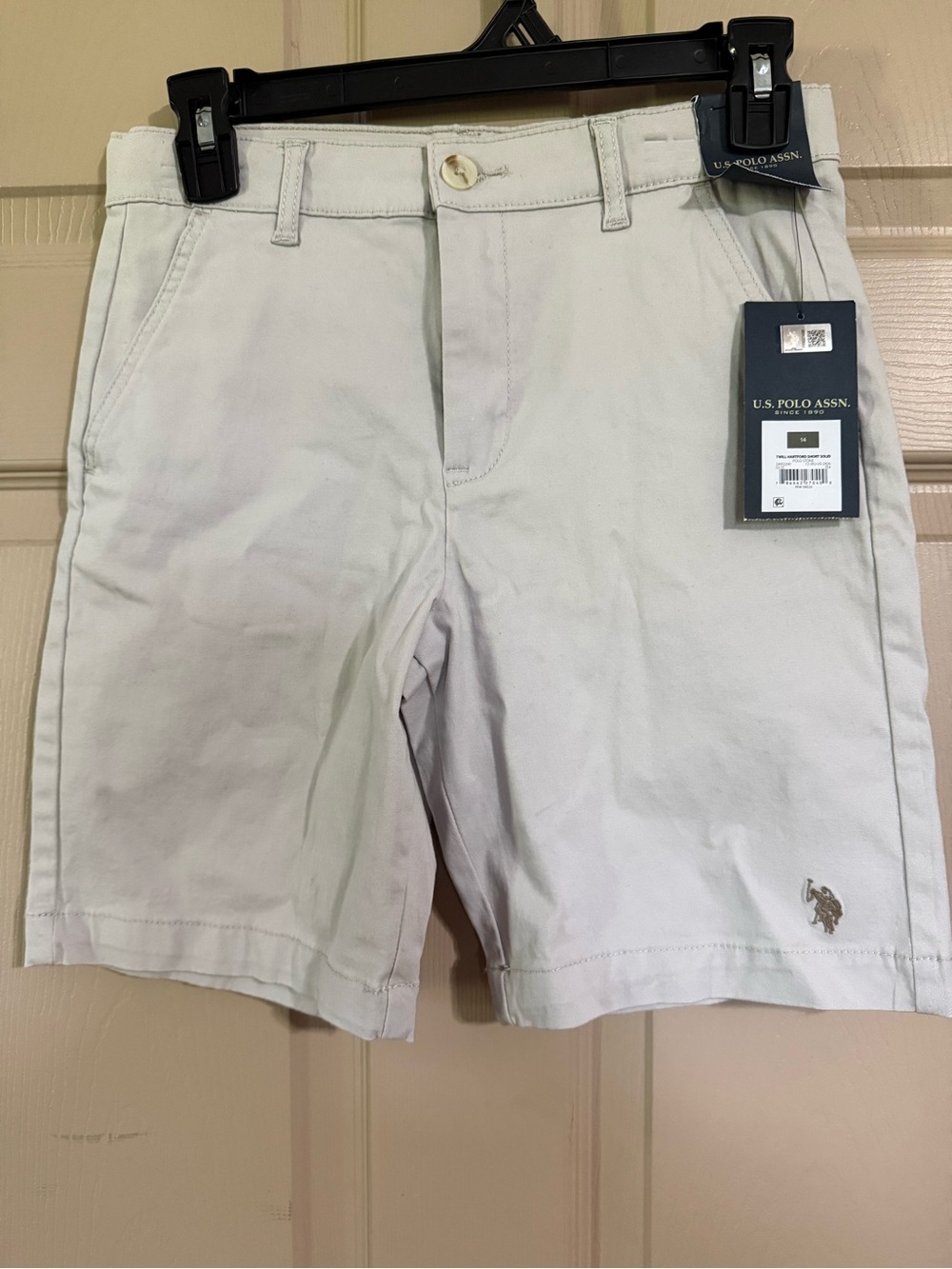 U.S. Polo Assn. Boy’s Flat Front Chino Shorts - Light Khaki